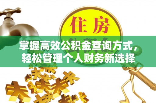 创业掌握高效公积金查询方式，轻松管理个人财务新选择