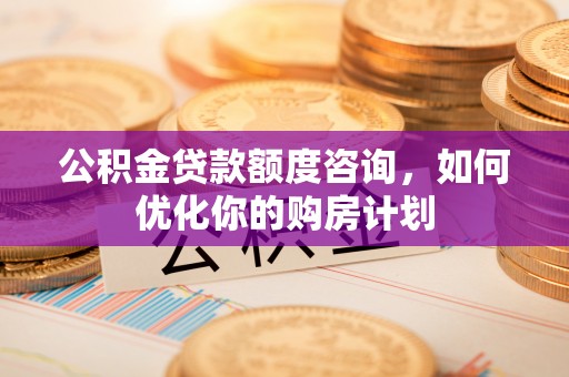 创业公积金贷款额度咨询，如何优化你的购房计划