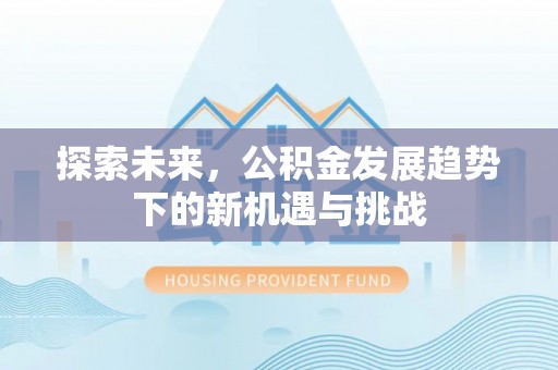 创业探索未来，公积金发展趋势下的新机遇与挑战